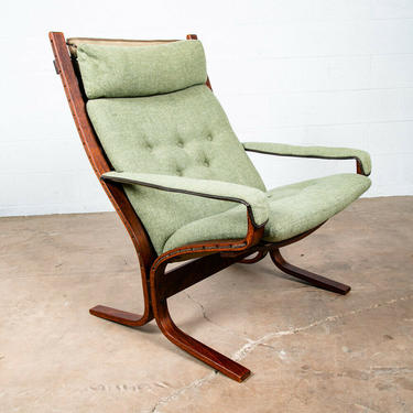 Mid Century Danish Modern Lounge Chair Green Wool Ingmar Relling Westnofa Arm NM