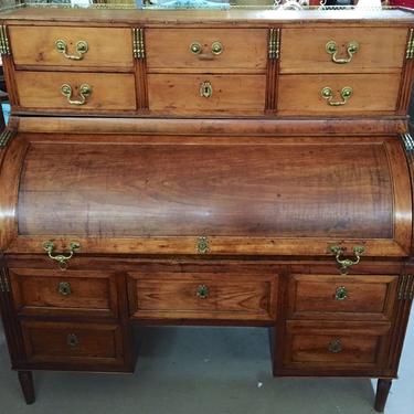 Antique French Fruitwood Rolltop/Cylinder Bureau Desk