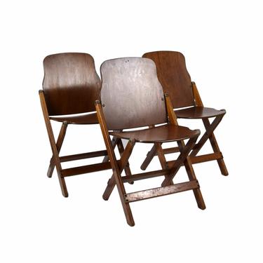 Vintage 1940s Set of Three US Army Issued WWII Folding Chairs 