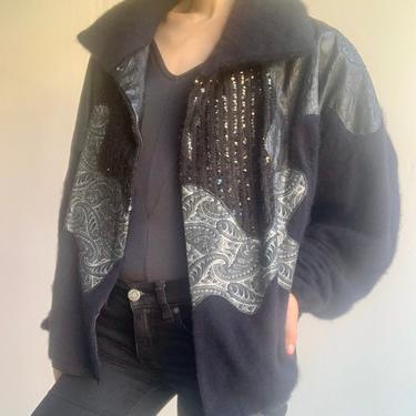 Roberto Cavalli Angora and Leather Sweater 