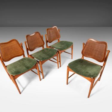 Set of Four (4) Dining Chairs Attributed to Arne Vodder w/ Cane Detailing, c. 1960s 