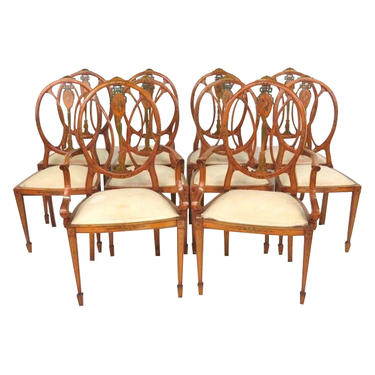 9 Adams Style 19th c. Paint Decorated Dining Chairs