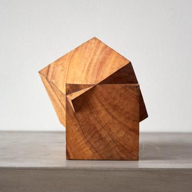 Aleph Geddis Wood Sculpture, Interlocking Cube Medium