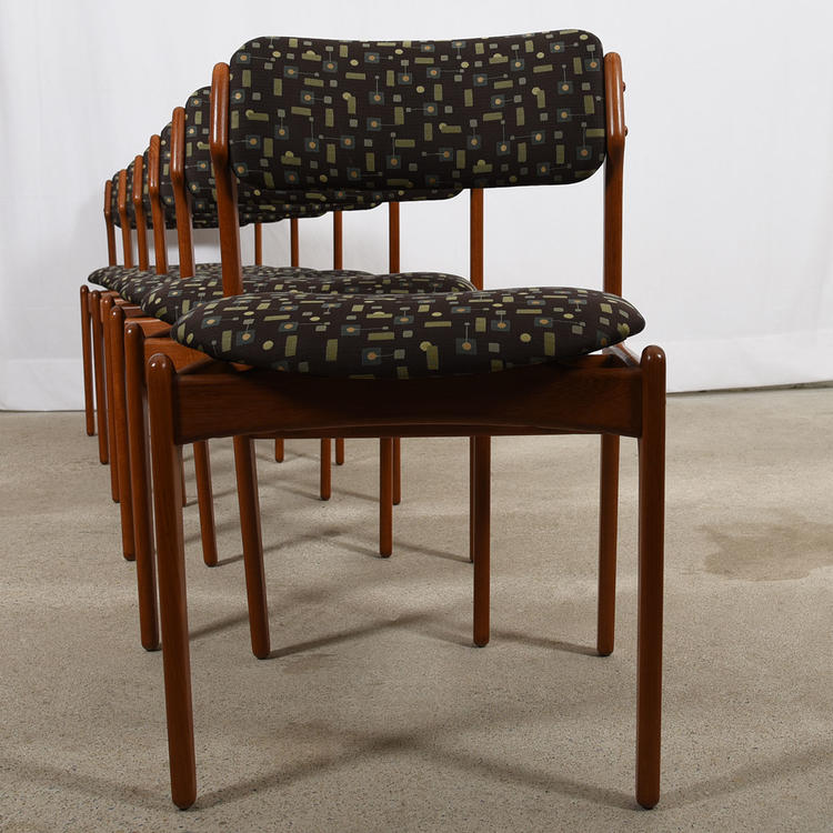 Set of 6 Designer Danish Teak Dining Chairs