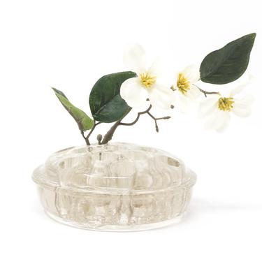 Vintage Clear Glass Flower Frog, 5&amp;quot; Round 