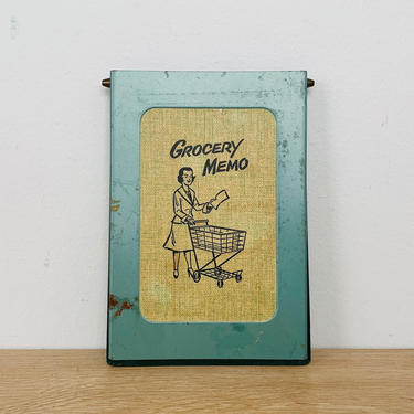Vintage 1950s Grocery Memo Note Pad Caddy 