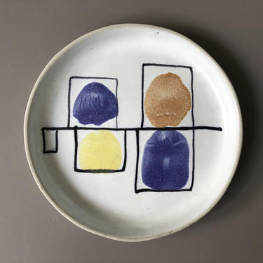 David Gil Abstract Design Ceramic Art Plate Bennington Pottery 