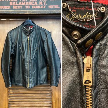 Vintage 1960’s Cafe Racer Leather Jacket with Angled Pockets, 60’s Motorcycle Jacket, 60’s Leather Jacket, 60’s Cafe Racer, Vintage Clothing 