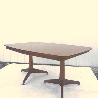 Mid Century Walnut Dining Table with 2 Leafs