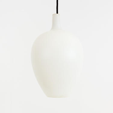 Jo Hammerborg White Glass Mid Century Danish Pendant Light - mcm 