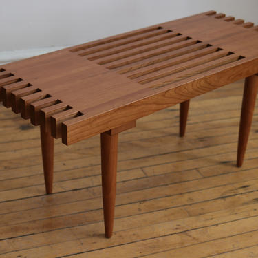 Handmade MCM Inspired Cherry Slat Bench Coffee Table &amp;quot;Prairie&amp;quot; - FREE SHIPPING 