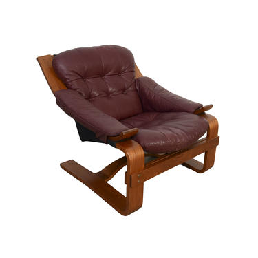 Leather Lounge Chair Bentwood Danish Modern Mid century Modern 