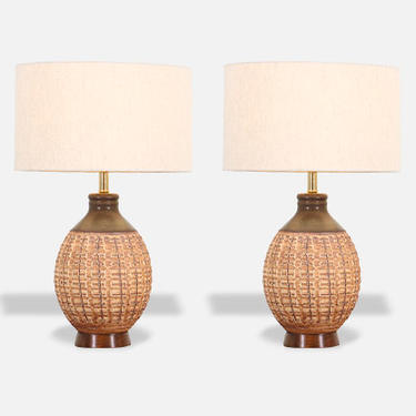 Bob Kinzie “N-Series” Ceramic Table Lamps for Affiliated Craftsmen