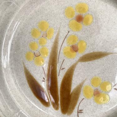 Vintage Stoneware Floral Plates by 
