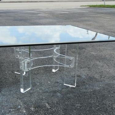 Mid Century Modern Lucite Glass Top Coffee Table 2359