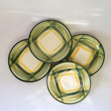 Vintage Gingham Vernonware Side Plates (8) Handpainted Vernonware Plates - So cute! 