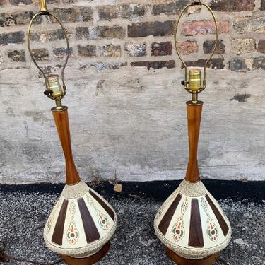Mid Century Modern Table Lamps - Pair
