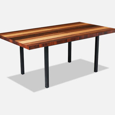 Milo Baughman Multi-Wood Expanding Dining Table for Directional 