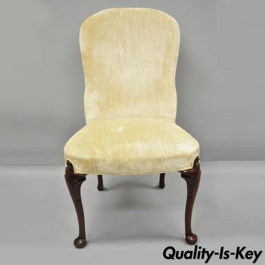 Southwood Queen Anne Style Mahogany Upholstered Dining Side Chair Cabriole Legs
