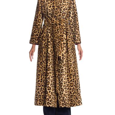 1940's-juel Park Beverly Hills Couture Leopard Velvet Coat Lined In Red Silk Size: M 
