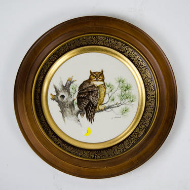 Limited Edition Great Horned Owl James Lockhart 1592/2500 Charger Plate by Pickard China 
