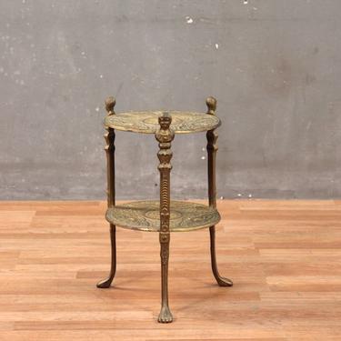 Ornate Brass 2-Tier Plant Stand
