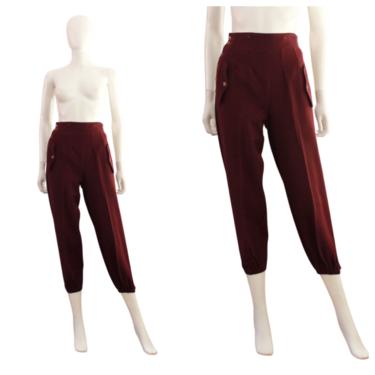1930s Aubergine Wool Trousers - 1930s Wool Pants - 1930s Wool Pants - 1930s Purple Wool Pants - 1930s Purple Trousers | Size Large 