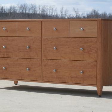 ZCustom BC X8320A Cherry Dresser, 8 graduated size inset Drawers,  Frame Sides, 60