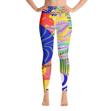 Yoga Leggings | Abstract Shape Wear | Summer Wearables | Colorful Loungewear 