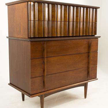 United Furniture Mid Century Modern 5 Drawer Highboy Dresser - mcm 