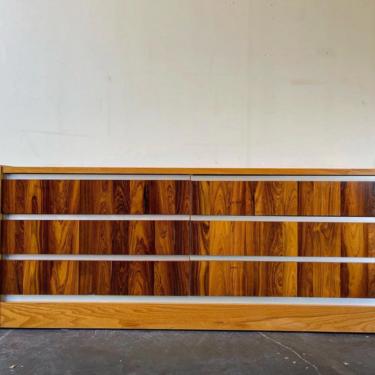 Mid Century Modern Brutalist style Oak & Rosewood long dresser 