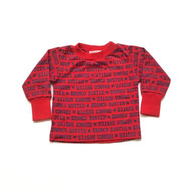 Vintage 70’s TODDLERS Bronco Buster Woven Stripe T-Shirt Sz 12 Months 