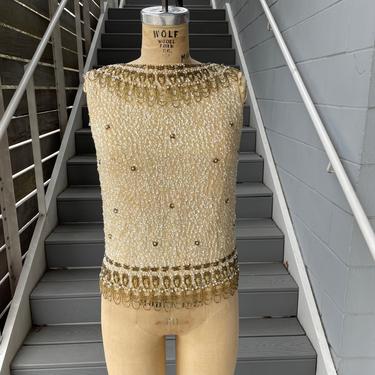 1960’s House of Gold Beaded Tank