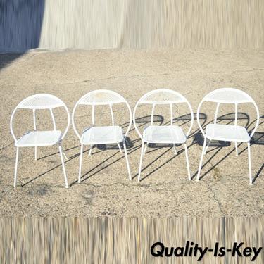Rid-Jid Mid Century Wrought Iron Salterini Style Folding Hoop Chairs - Set of 4