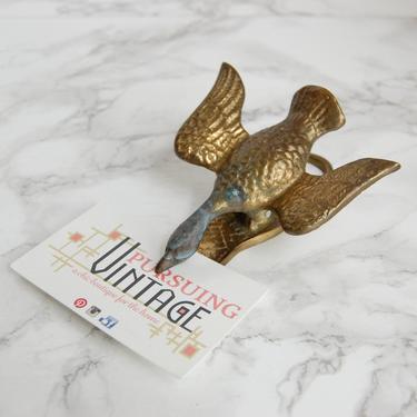 Vintage Brass Duck Note Clip - Brass Goose Message Clip - Vintage Brass Accessory by PursuingVintage1