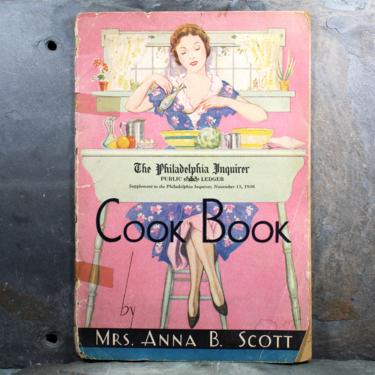 RARE! Philadelphia Inquirer Cookbook - November 15, 1936 Supplemental Cookbook - Antique Cookbook FREE SHIPPING 