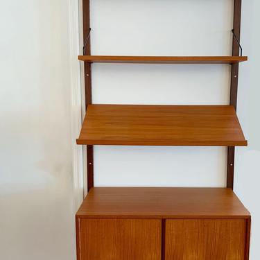 Mid Century One-Bay Paul Cadovius Teal Wall Unit
