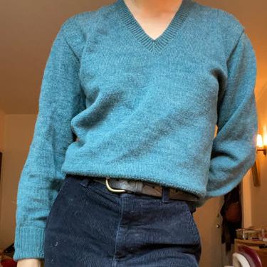 Vintage Blue V-neck Sweater 