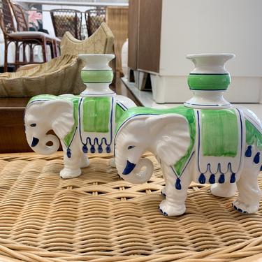 Fitz and Floyd Elephant Candle Holders