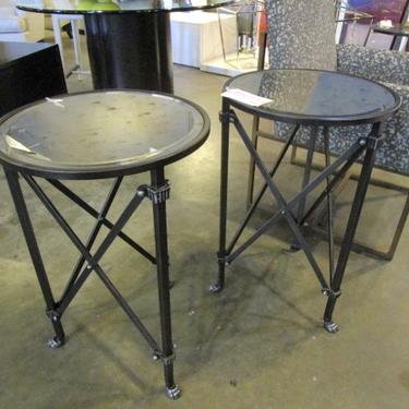 PAIR OF BALLARD DESIGN SIDE TABLES WITH MIRRORED TOPS PRICED SEPARATELY