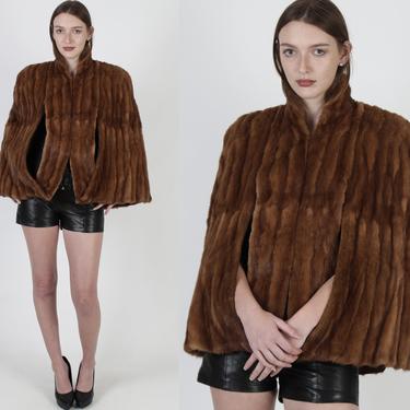 1950s Real Red Mink Fur Womens Wedding Cape 
