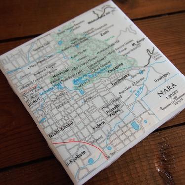 1974 Nara Japan Vintage Map Coaster. Japan Map Décor. Asia Travel Gift. Handmade Coasters. East Asia Map. Japanese Décor. City Map Gift. 