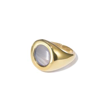 Petra Circle Signet Ring // Blue Abyssinia // 8.5