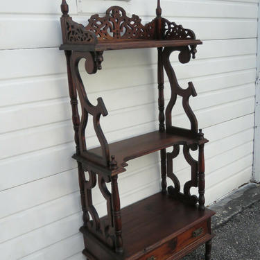 Solid Mahogany Bookcase Shelf Display Etagere Cupboard Victorian Style 1504
