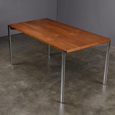 5ft Vintage Modern Walnut and Steel Dining Table Desk Mid Century 