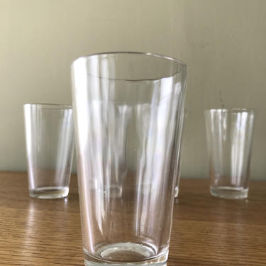 Clear Juice Glasses Tapered Rippled Glass 