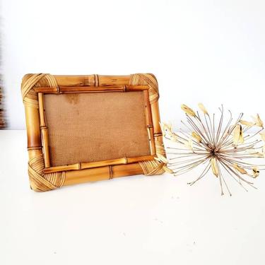 Vintage Bamboo & Wicker Picture Frame 