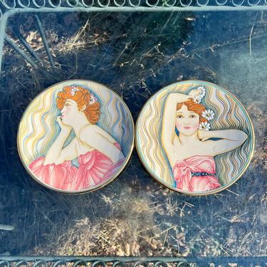 Art Nouveau Collector Plates La Belle Femme By Vincente Tiziano #419 #1010 