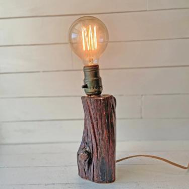 Vintage Wood Driftwood, Raw Wood Table Lamp // Vintage Rustic, Boho, Farmhouse Table Lamp // Perfect Gift 