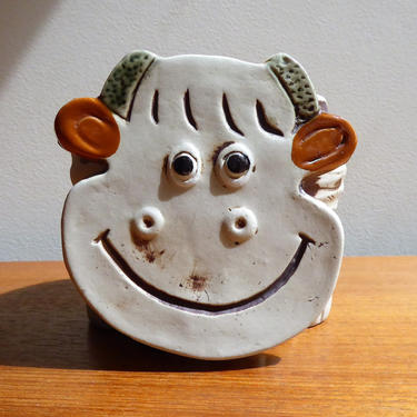 Vintage Pottery Hippo Planter | Slab Head | Matte and Glaze Finish | 1970s 